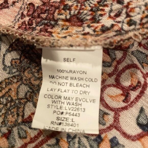 L Love Multi Pattern Cardigan Size Large - Picture 3 of 10